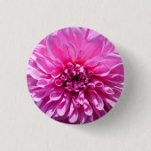 Roze Paarse Dahlia Bloem Ronde Button 3,2 Cm (Voorkant)
