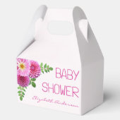 Roze Paarse Dahlia Meisje Baby shower Bedankdoosjes (Voorkant)