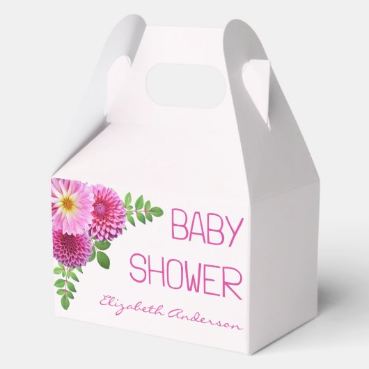 Roze Paarse Dahlia Meisje Baby shower Bedankdoosjes (Voorkant)