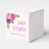 Roze Paarse Dahlia Meisje Baby shower Bedankdoosjes (Voorkant Zijde)