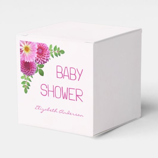 Roze Paarse Dahlia Meisje Baby shower Bedankdoosjes (Voorkant Zijde)