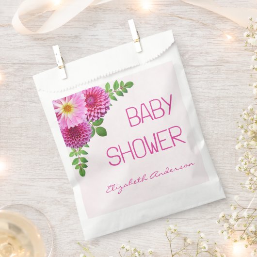 Roze Paarse Dahlia Meisje Baby shower Bedankzakje (Geknipt)