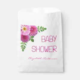 Roze Paarse Dahlia Meisje Baby shower Bedankzakje