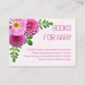 Roze Paarse Dahlia Meisje Baby shower Boeken voor  Informatiekaartje (Voorkant)