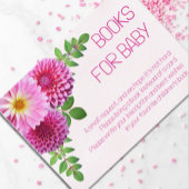 Roze Paarse Dahlia Meisje Baby shower Boeken voor  Informatiekaartje