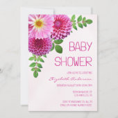 Roze Paarse Dahlia Meisje Baby shower Kaart (Voorkant)