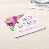 Roze Paarse Dahlia Meisje Baby shower Kartonnen Onderzetters (Schuin)