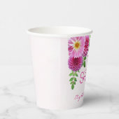 Roze Paarse Dahlia Meisje Baby shower Papieren Bekers (Rechts)
