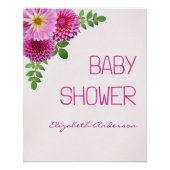 Roze Paarse Dahlia Meisje Baby shower Perfect Poster (Voorkant)
