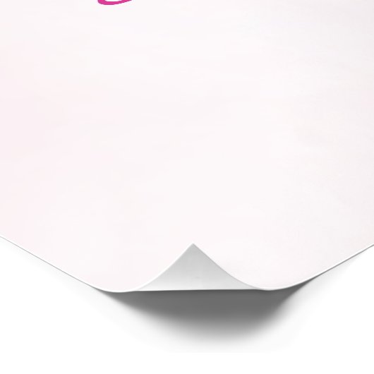 Roze Paarse Dahlia Meisje Baby shower Perfect Poster (Hoek)