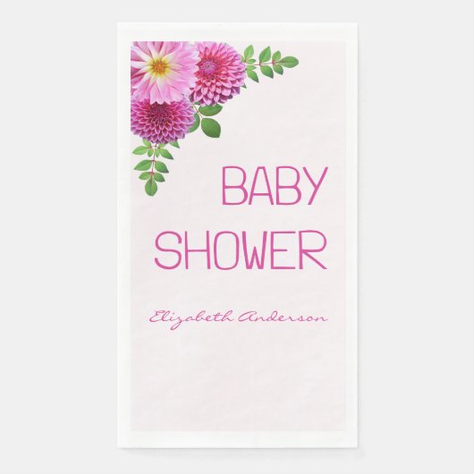 Roze Paarse Dahlia Meisje Baby shower Servet (Voorkant)