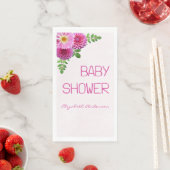 Roze Paarse Dahlia Meisje Baby shower Servet (Insitu)