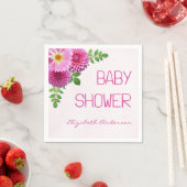 Roze Paarse Dahlia Meisje Baby shower Servet (Insitu)