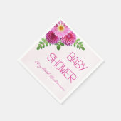 Roze Paarse Dahlia Meisje Baby shower Servet (Hoek)