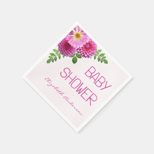 Roze Paarse Dahlia Meisje Baby shower Servet (Hoek)