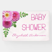 Roze Paarse Dahlia Meisje Baby shower Spandoek (Horizontaal)