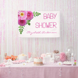 Roze Paarse Dahlia Meisje Baby shower Spandoek