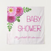 Roze Paarse Dahlia Meisje Baby shower Wandkleed (Voorkant)