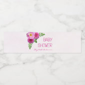 Roze Paarse Dahlia Meisje Baby shower Waterfles Etiket (Enkel label)