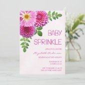 Roze Paarse Dahlia Meisje Baby Sprinkle Kaart (Staand voorkant)