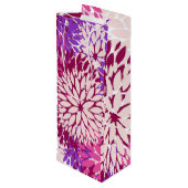 Roze Paarse Dahlias Burgundy Wijn Cadeautas (Achterkant Gekanteld)