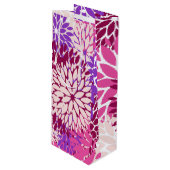 Roze Paarse Dahlias Burgundy Wijn Cadeautas (Voorkant Gekanteld)