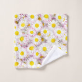 Roze Paarse Daisy Flower Pattern Bad Handdoek (Wasdoekje)