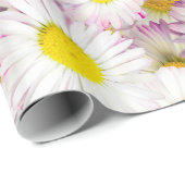Roze Paarse Daisy Flower Pattern Cadeaupapier (Rol Hoek)