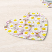 Roze Paarse Daisy Flower Pattern Kartonnen Onderzetters (Gekanteld)