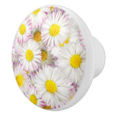 Roze Paarse Daisy Flower Pattern Keramische Knop (Rechts)