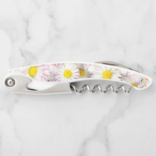 Roze Paarse Daisy Flower Pattern Kurkentrekker
