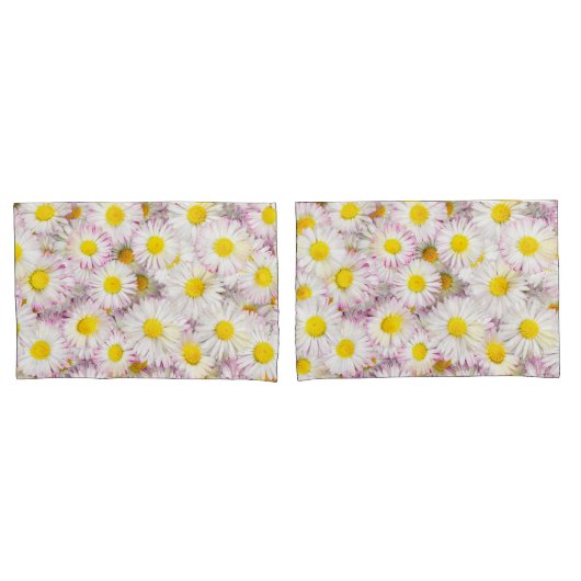 Roze Paarse Daisy Flower Pattern Kussensloop (Voorkant-Set)