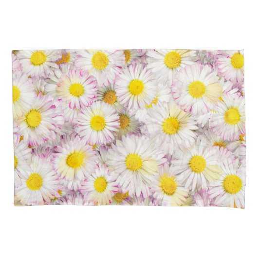 Roze Paarse Daisy Flower Pattern Kussensloop (Voorkant-Links)