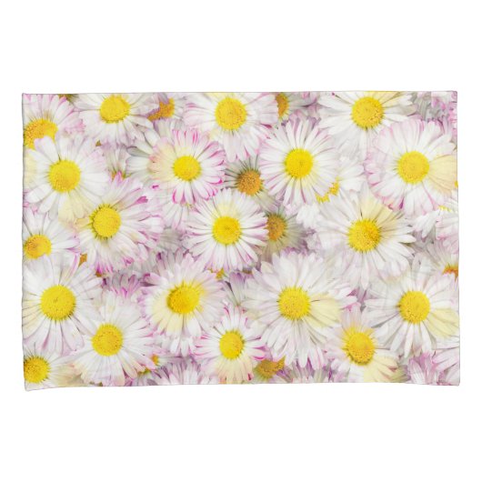 Roze Paarse Daisy Flower Pattern Kussensloop (Voorkant-Rechts)