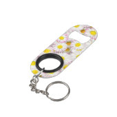 Roze Paarse Daisy Flower Pattern Mini Flessenopener (Achterkant Gekanteld)