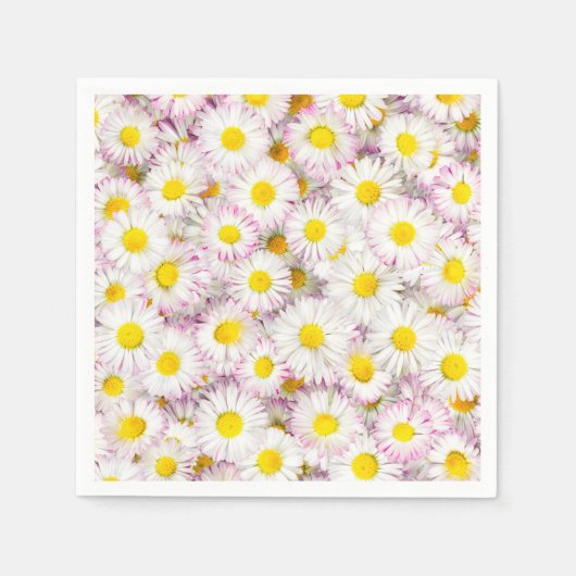 Roze Paarse Daisy Flower Pattern Servet (Voorkant)