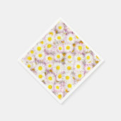 Roze Paarse Daisy Flower Pattern Servet (Hoek)