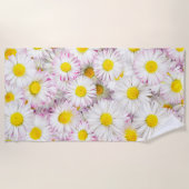 Roze Paarse Daisy Flower Pattern Strandlaken (Voorkant)