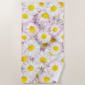 Roze Paarse Daisy Flower Pattern Strandlaken (Voorkant)