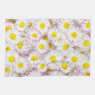 Roze Paarse Daisy Flower Pattern Theedoek