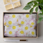 Roze Paarse Daisy Flower Pattern Tissuepapier (Geschenk)