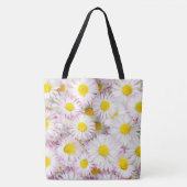 Roze Paarse Daisy Flower Pattern Tote Bag (Voorkant)