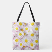 Roze Paarse Daisy Flower Pattern Tote Bag (Achterkant)