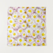 Roze Paarse Daisy Flower Pattern Wandkleed (Voorkant)