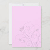 Roze/Paarse Damask & Swirl Sweet16 Uitnodigen Kaart (Achterkant)