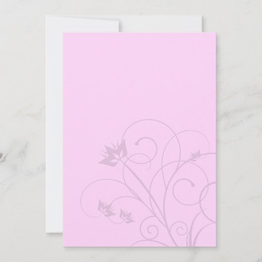 Roze/Paarse Damask & Swirl Sweet16 Uitnodigen Kaart (Achterkant)