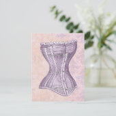 Roze Paarse Damask Victoriaans Corset  stijl Kaart (Staand voorkant)