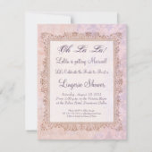 Roze Paarse Damask Victoriaans Corset  stijl Kaart (Achterkant)