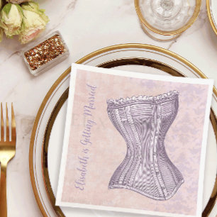 Roze Paarse Damask Victoriaans Corset  stijl Servet