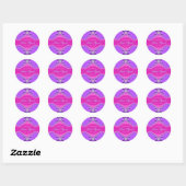 Roze Paarse Damast Kant Bruidsmeisjes Team Ronde Sticker (Vel)